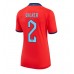 England Kyle Walker #2 Replika Borta matchkläder Dam VM 2022 Korta ärmar